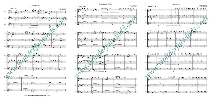 Three Carols - Czech Traditional/B. de La Monnoye   for flute Trio (3 C flutes) -   Digital Download