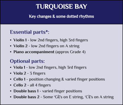 Music for string groups – Turquoise bay