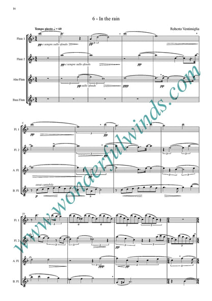 Ventimiglia, R. - Six Sketches for an Unwritten Opera  for flute quartet -    Digital Download