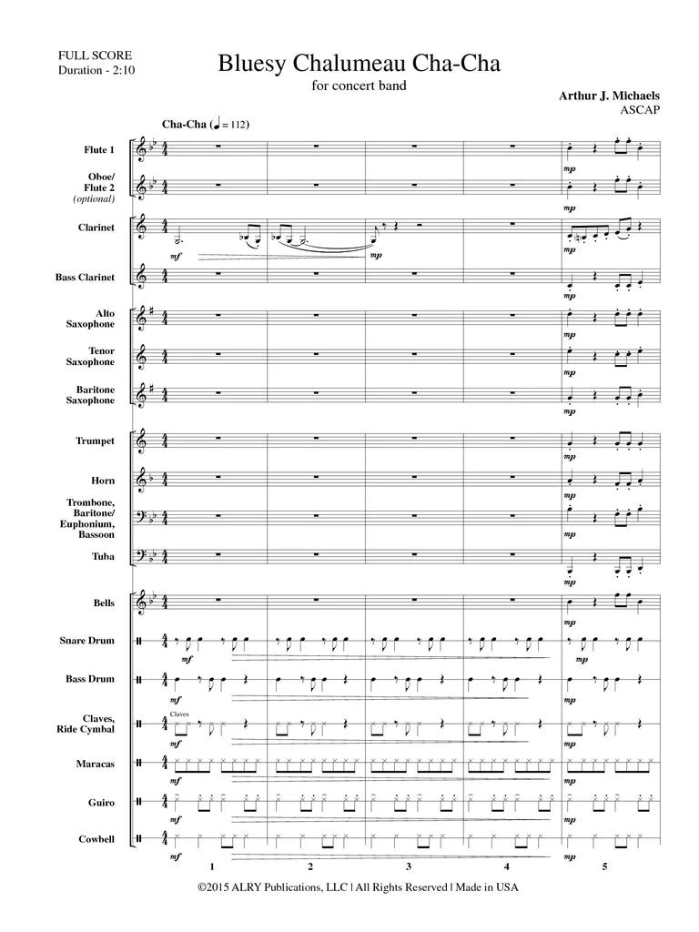 Michaels - Bluesy Chalumeau Cha-Cha (Concert Band)