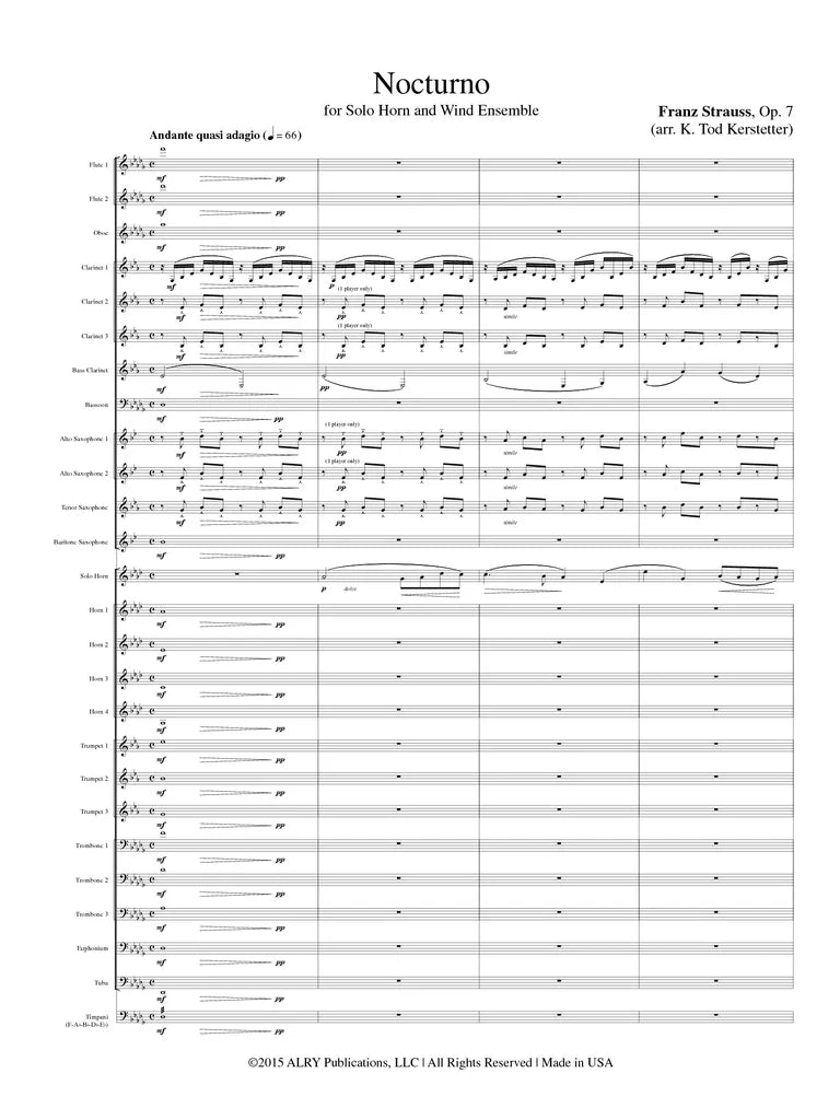 Strauss (arr. Kerstetter) - Nocturno (Solo Horn and Wind Ensemble)