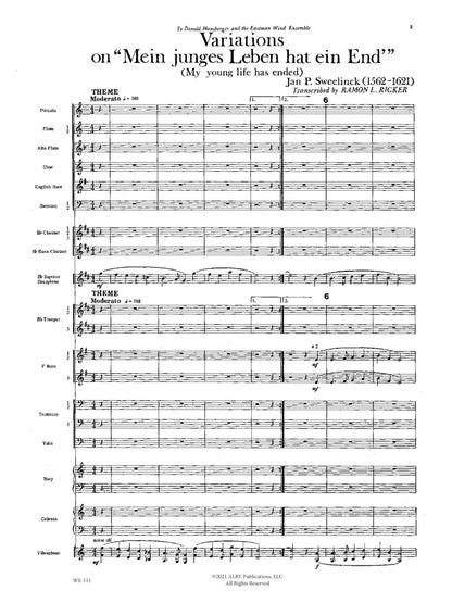Sweelinck (arr. Ricker) - Variations on "Mein Junges Leben Hat Ein End