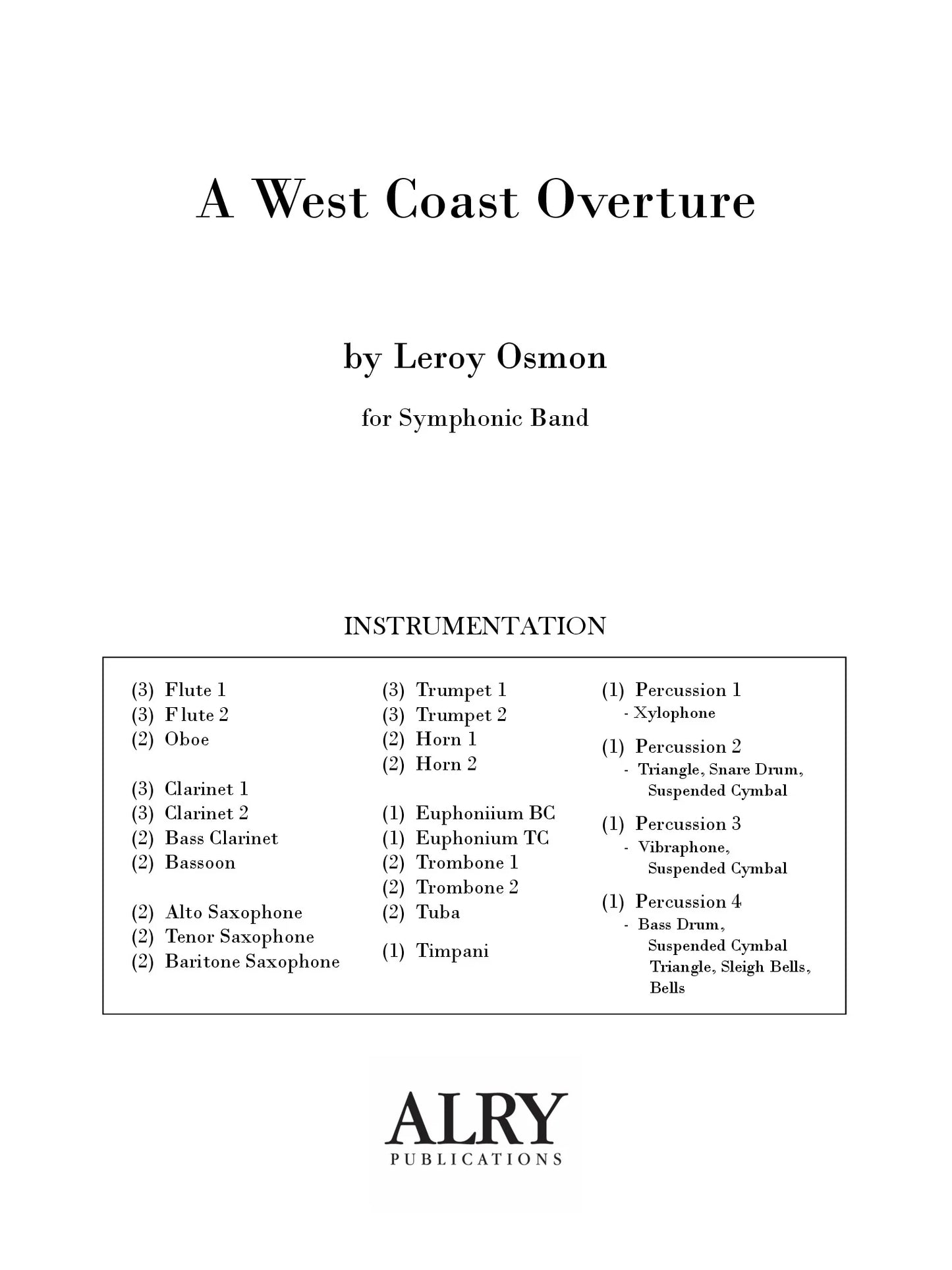 Osmon - A West Coast Overture (Symphonic Band)