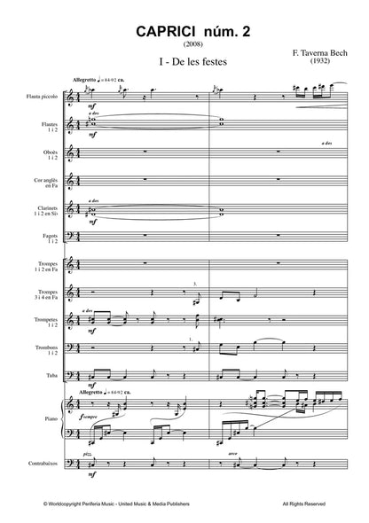 Taverna-Bech - Caprici Num. 2 for Piano and Wind Ensemble
