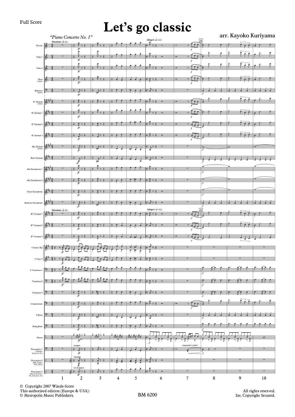 Kuriyama - Let's Go Classic for Wind Band