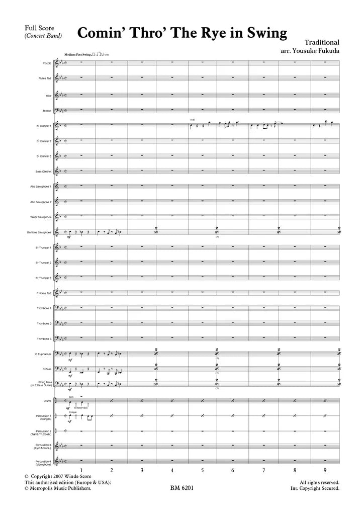 Fukuda - Comin' Thro' the Rye for Wind Band