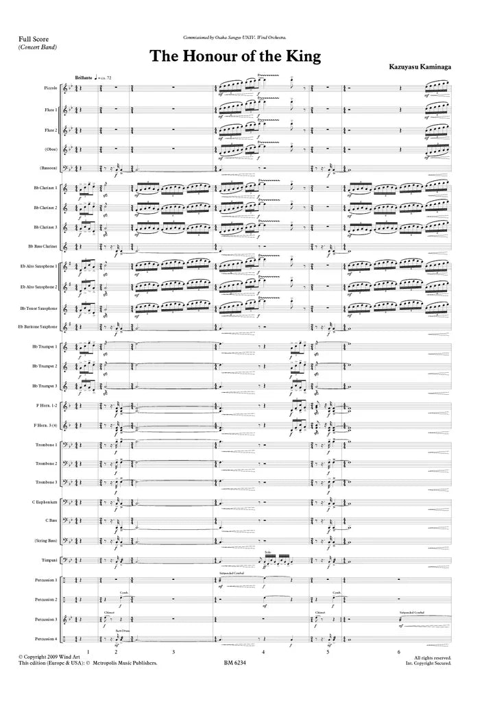 Kaminaga - The Honour of the King for Wind Band