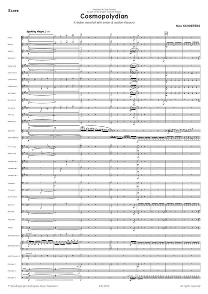Schoeters - Cosmopolydian for Flute/Piccolo, Vibraphone and Wind Band