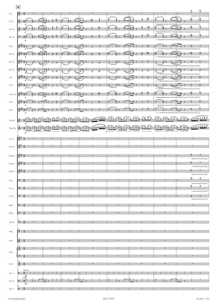 Schoeters - Cosmopolydian for Flute/Piccolo, Vibraphone and Wind Band