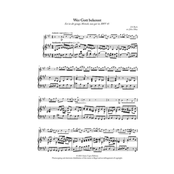 JS Bach Flute Obbligatos with piano accompaniment vol. 2 - Digital Downloads