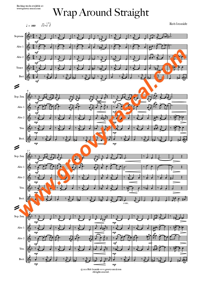 Wrap Around Straight for saxophone quartet- Digital Download