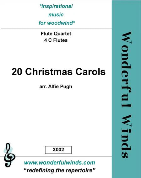 20 Christmas Carols - Various - for flute quartet (4 C flutes )-   Digital Download