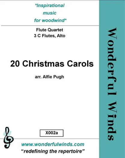20 Christmas Carols - Various - for flute quartet (3 C flutes and 1 alto)-   Digital Download