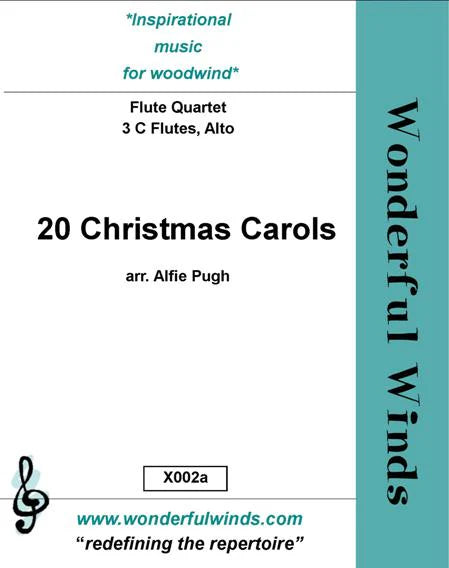 20 Christmas Carols - Various - for flute quartet (3 C flutes and 1 alto)-   Digital Download
