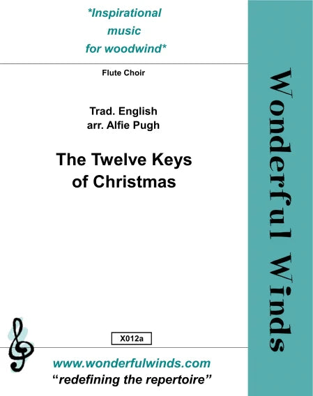 The Twelve Keys of Christmas - Trad. English/Pugh - Flute  Choir    Digital Download