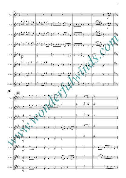 The Twelve Keys of Christmas - Trad. English/Pugh - Flute  Choir    Digital Download