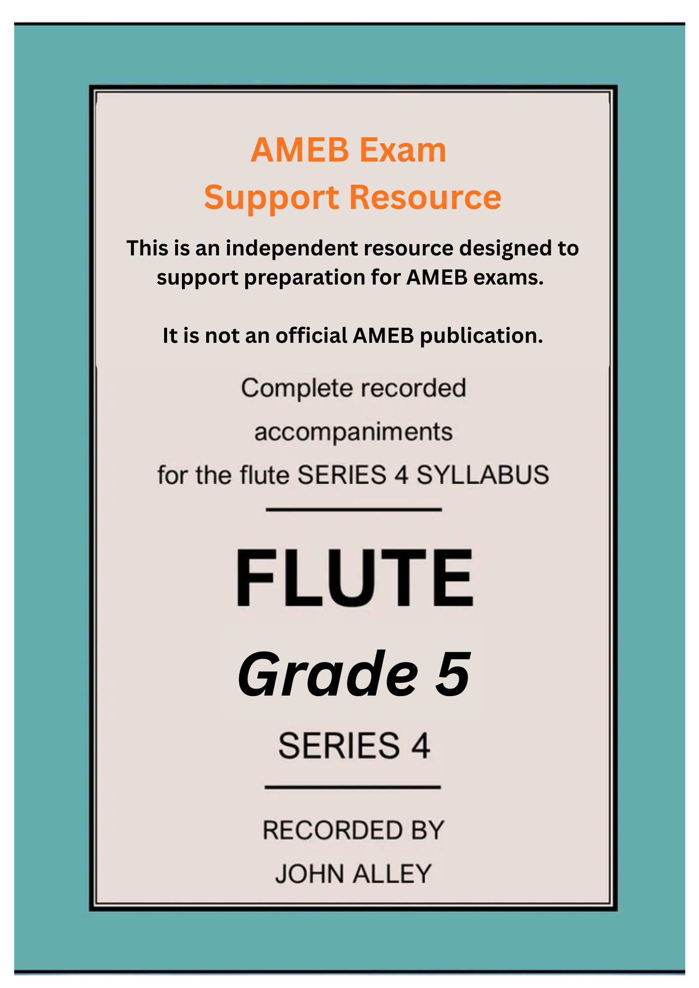 Recorded accompaniments for AMEB Grade 5 Series 4 Flute Support resource