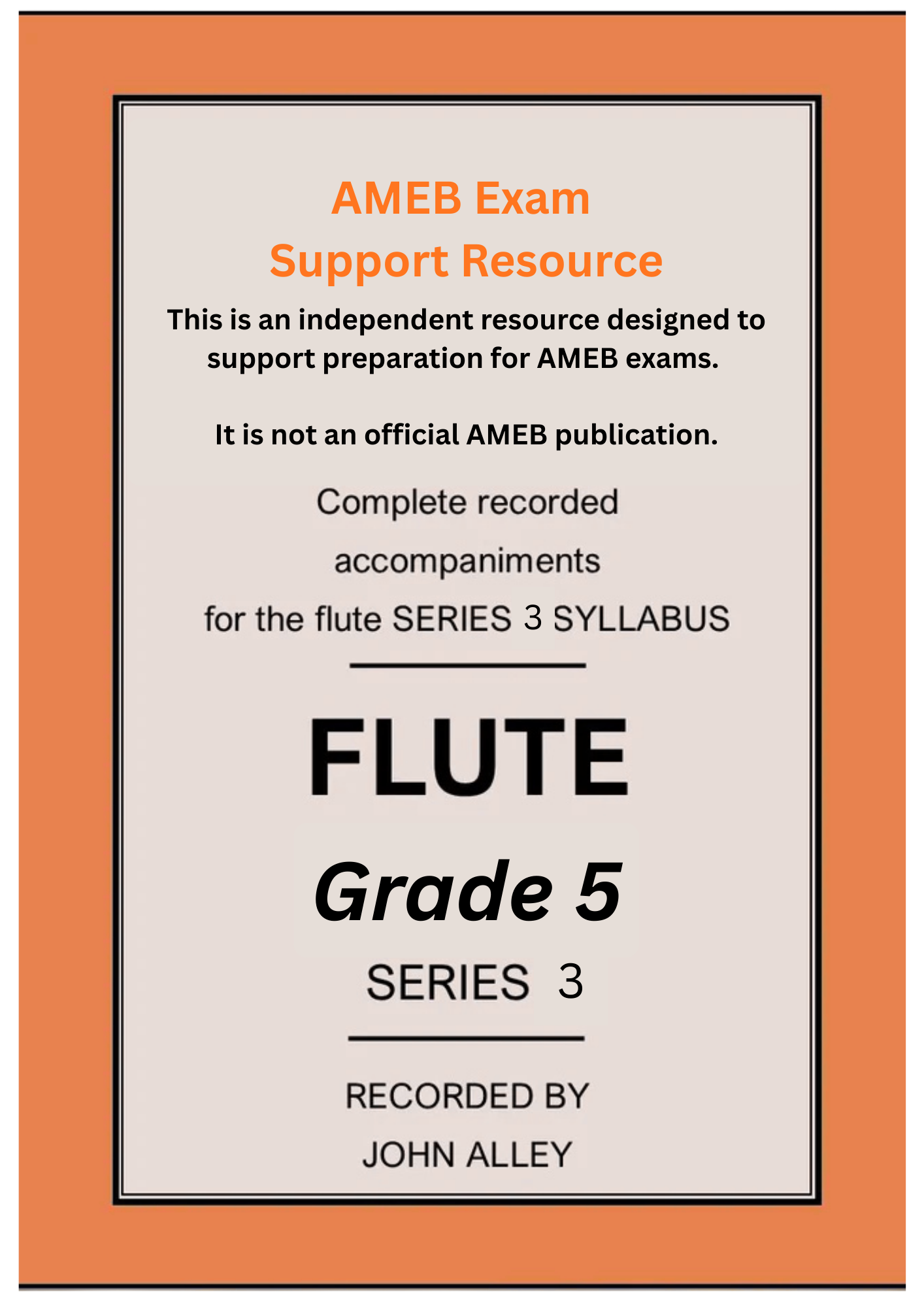 Recorded accompaniments for AMEB Grade 5 Series 3 Flute Support resource