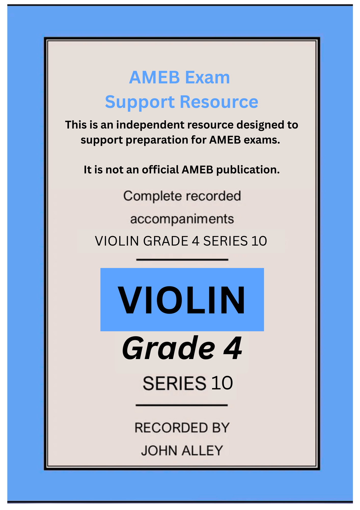 Recorded accompaniments for AMEB Grade 4 Series 10 Violin Support resource