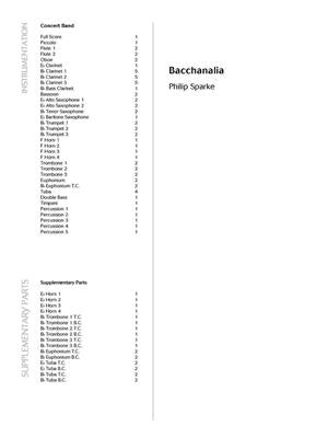 Sparke, Phillip - Bacchanalia for concert band