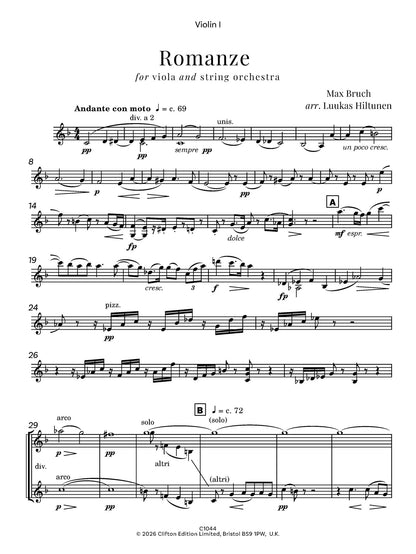 Max Bruch arr. Luukas Hiltunen - Romanze in F major, Op. 85 for Viola and string orchestra - Digital Download