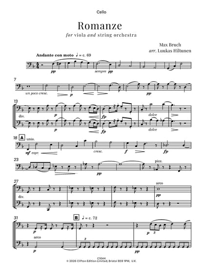 Max Bruch arr. Luukas Hiltunen - Romanze in F major, Op. 85 for Viola and string orchestra - Digital Download