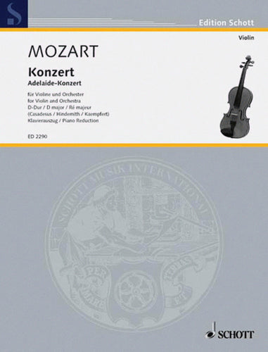 Mozart Violin Concerto in D Major K Anh 284a Violin/Piano