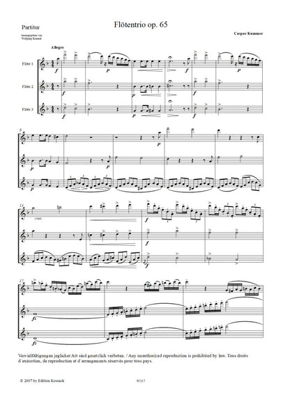 Kummer, Caspar - flute trio Op. 65