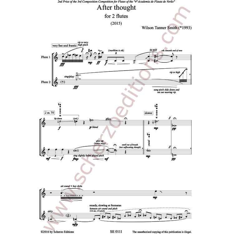 Tanner Smith, Wilson - After thought for 2 flutes