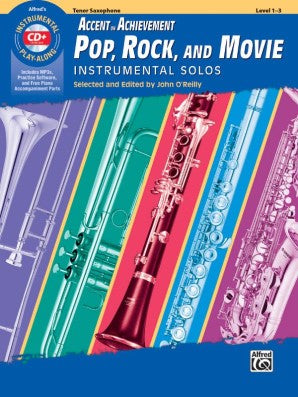 AOA Pop Rock & Movie Solos Tenor Sax Bk/CD