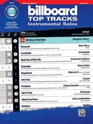 Billboard Top Tracks Instrumental Solos Alto Sax Bk/CD