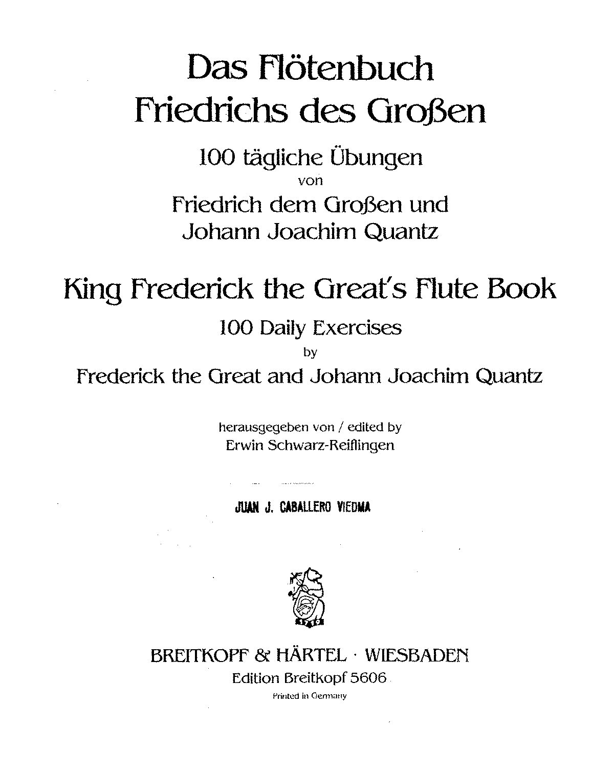Flute Book Frederick the Great (II) 100 Daily Exercises