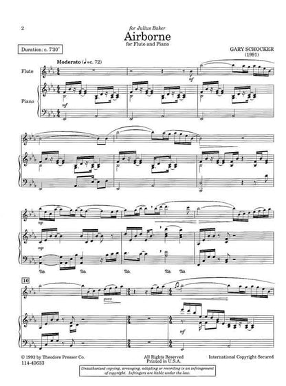 Schocker - Airbourne Flute/Piano (Presser)