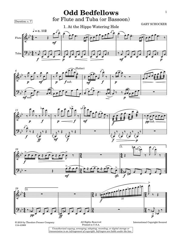 Schocker, Gary - Odd Bedfellows Flute, Tuba (or Bassoon)