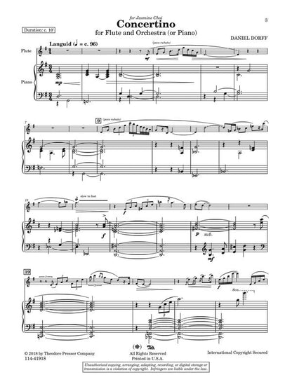 Dorff, Daniel - Concertino for flute and piano