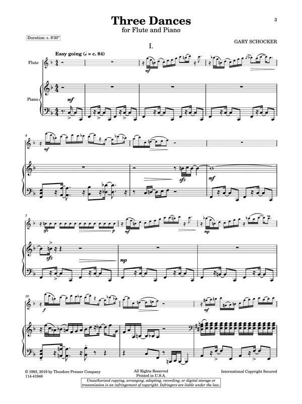 Schocker, G - Three Dances for Flute and Piano