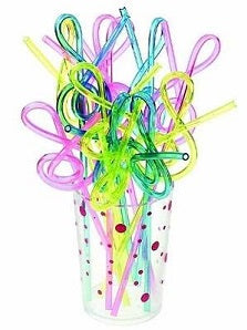Plastic Straws Asstd Colours G Clef Pack Of 12