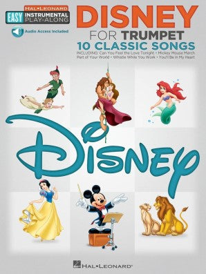 Disney for Trumpet Easy Instrumental Play-Along Book with Online Audio Tracks