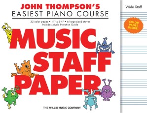 Easiest Piano Course - Music Staff Paper (Wide-Staff Manuscript Paper in Color)