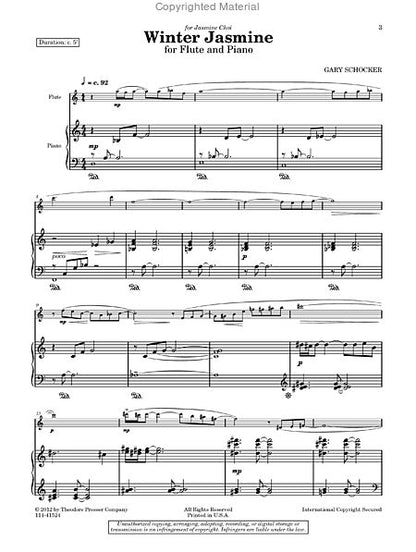 Schocker, Gary  - Winter Jasmine for flute and piano