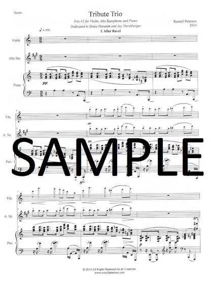 Peterson, Russell - Tribute Trio, for Flute, Alto Sax and Piano Digital Download