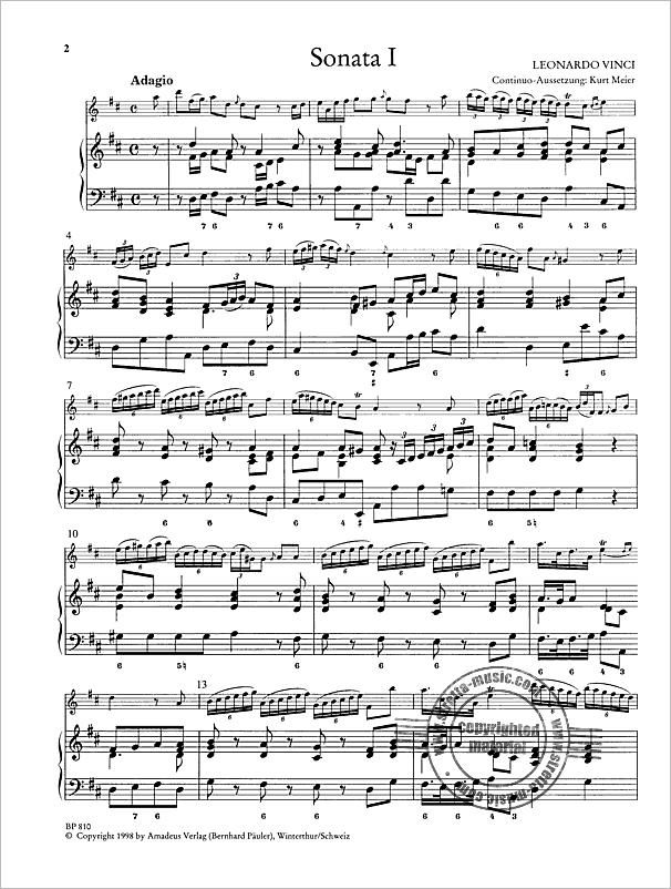 Vinci - Sonata in D & G Major (Amadeus)