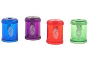 Barrel Pencil Sharpener G Clef Asstd Colours