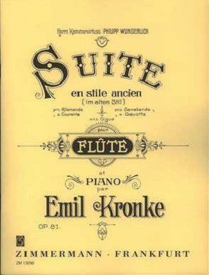 Kronke - Suite in Ancient Style Op. 81 for Flute and Piano (Zimmermann)