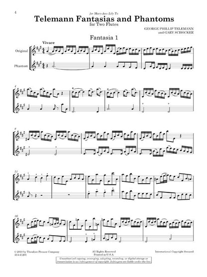 Telemann Fantasias and Phantoms For Two Flutes Georg Philipp Telemann Arranged by Gary Schocker