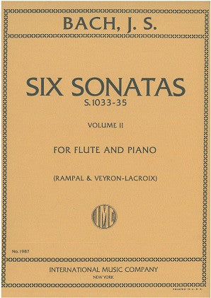 Bach, JS - Six Sonatas S.1033-35 Volume II for Flute & Piano  (International Music Co, 1987)