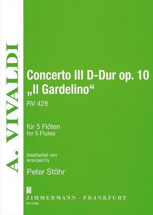 Vivaldi, Antonio - Concerto III D major "Il Gardelino" for flute-ensemble (Zimmerman)