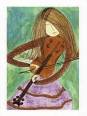 Greeting Cards Girl With Viola (Pack Of 5)