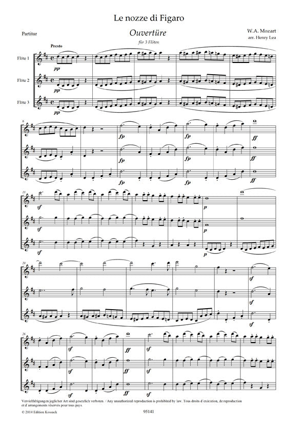 Mozart  - Le Nozze di Figaro overture for three flutes