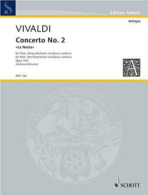 Vivaldi - Concerto No. 2 G minor "La Notte" for flute and strings (Score/Harpsichord,Violin 1,2, Viola, Cello/bass